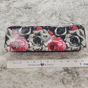 BRIGHTON Madison Rose Floral Zippered Jewelry Box Case Travel Organizer